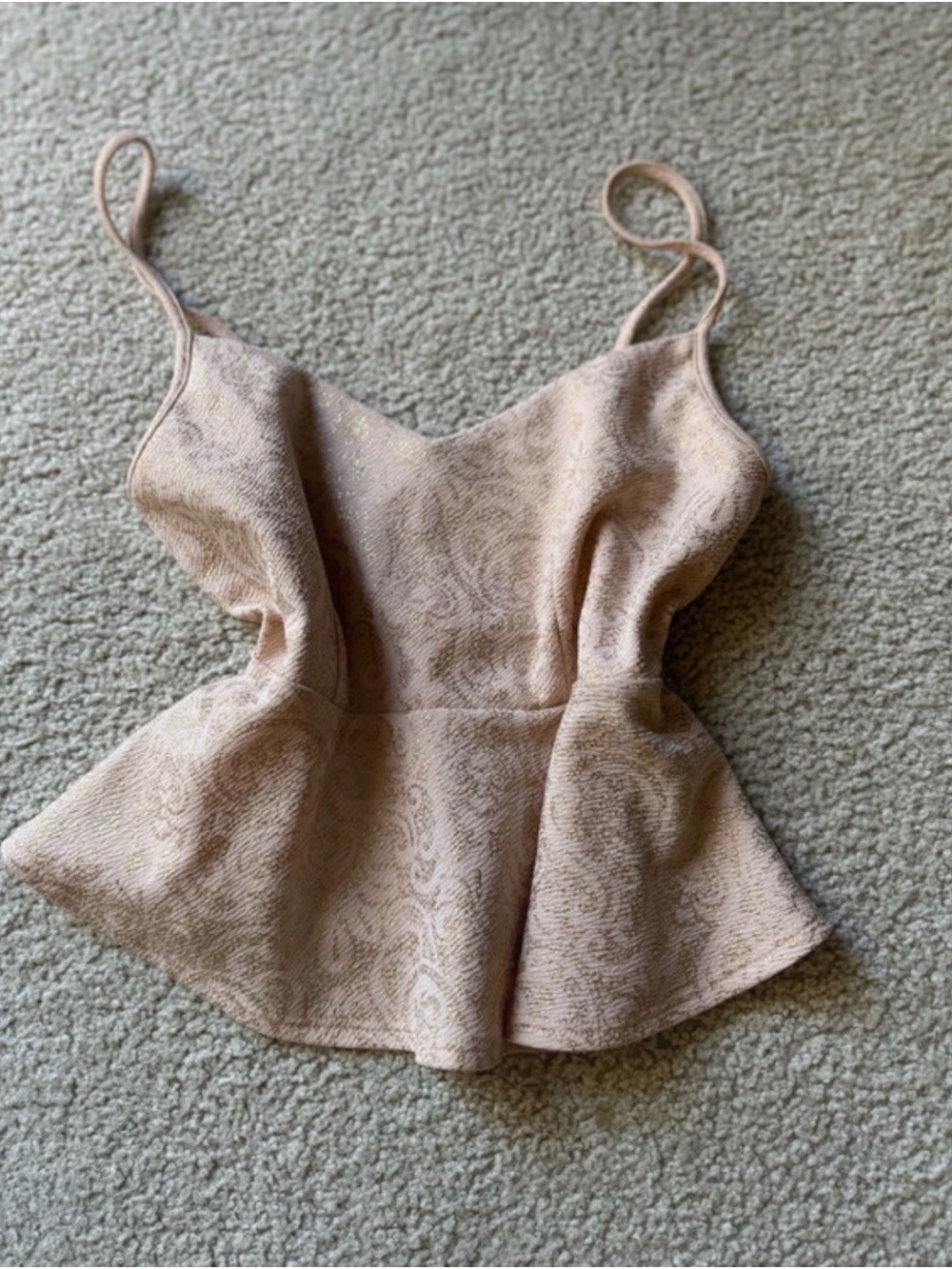 Charlotte Russe Blush Pink Paisley Peplum Cami classy elegant